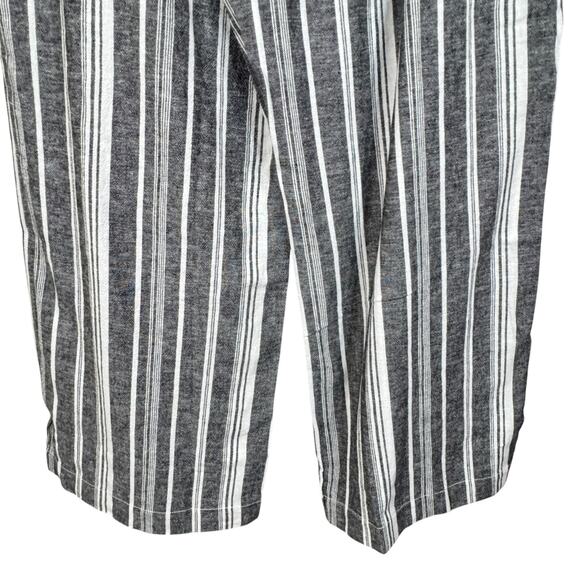 Briggs XX-Large Wide Leg Pants Linen Blend Striped Pull-On Pockets Hi-Rise Gray - Picture 4 of 6